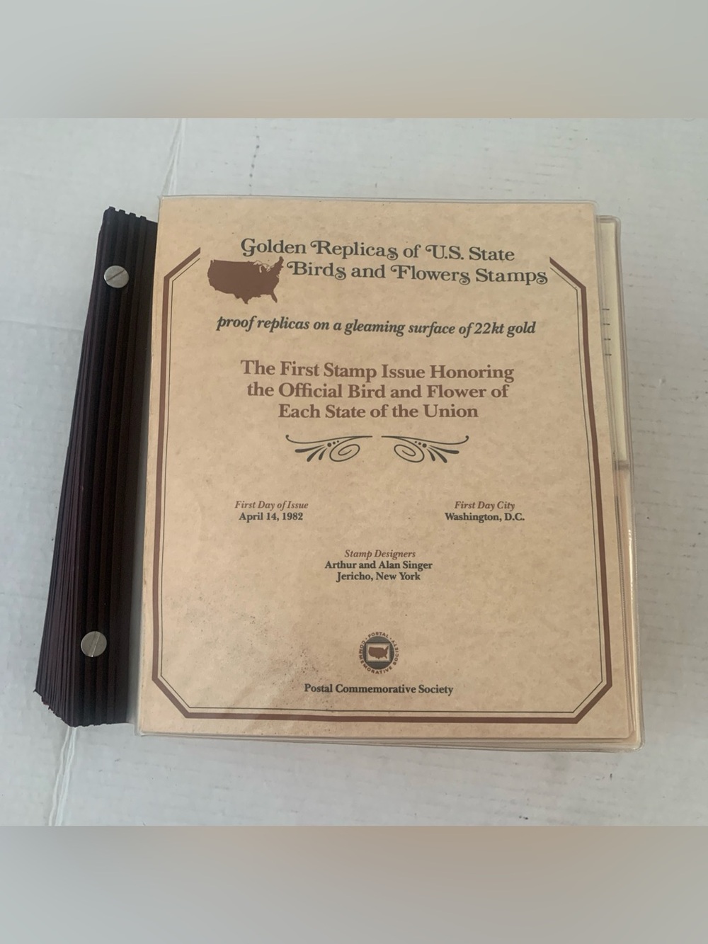 50 22K Golden Replicas US State Birds and Flowers Stamps 1982 year